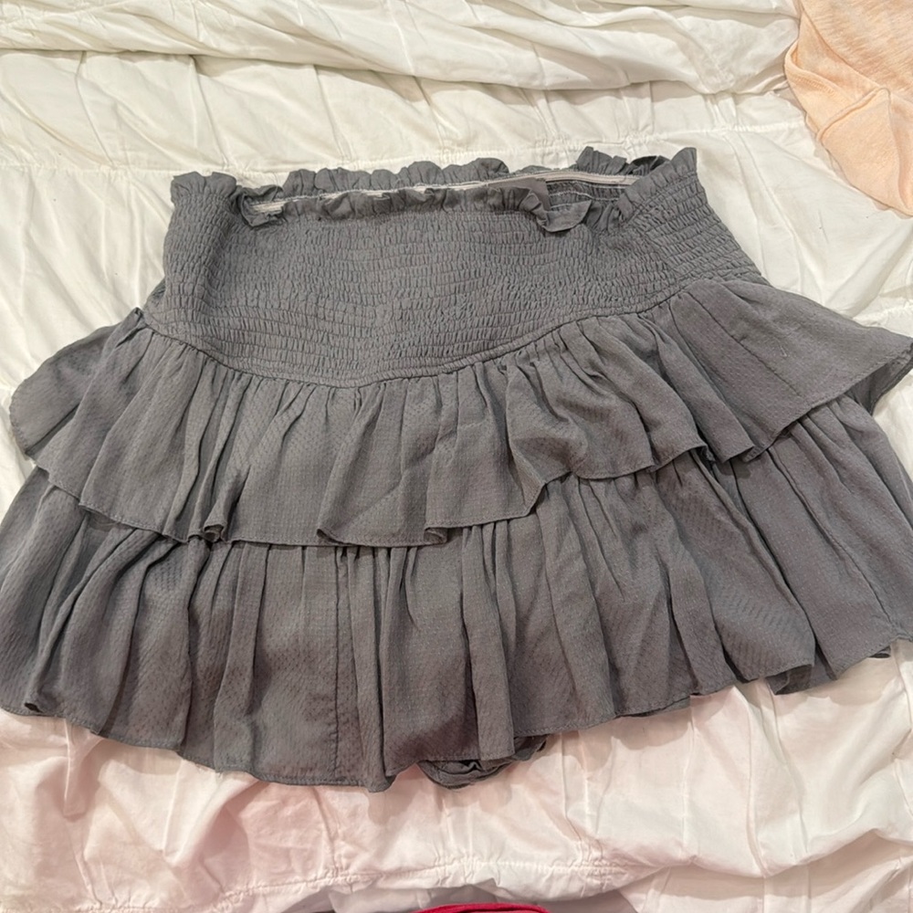 Grey lily rain ruffle skirt